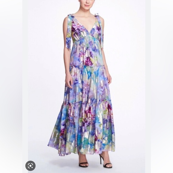 marchesa notte jaquard floral maxi dress - Picture 3 of 4